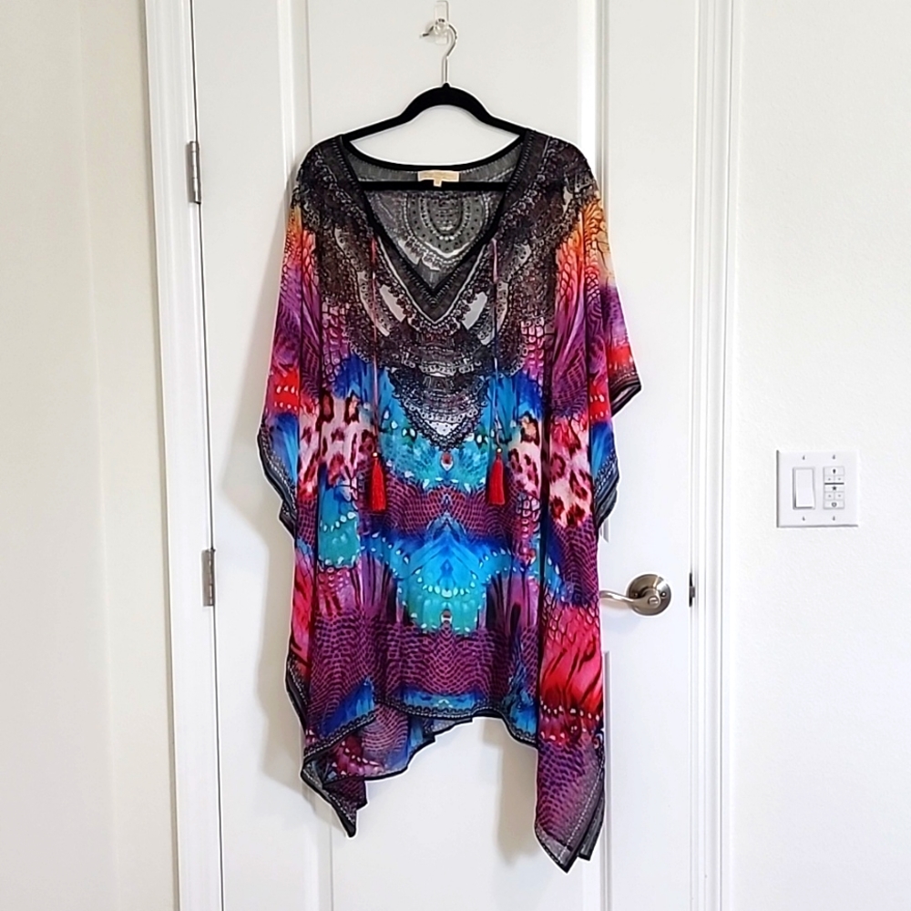 NWOT TRUE COLOURS BY LA MODA Swimsuit Cover-up Kaftan